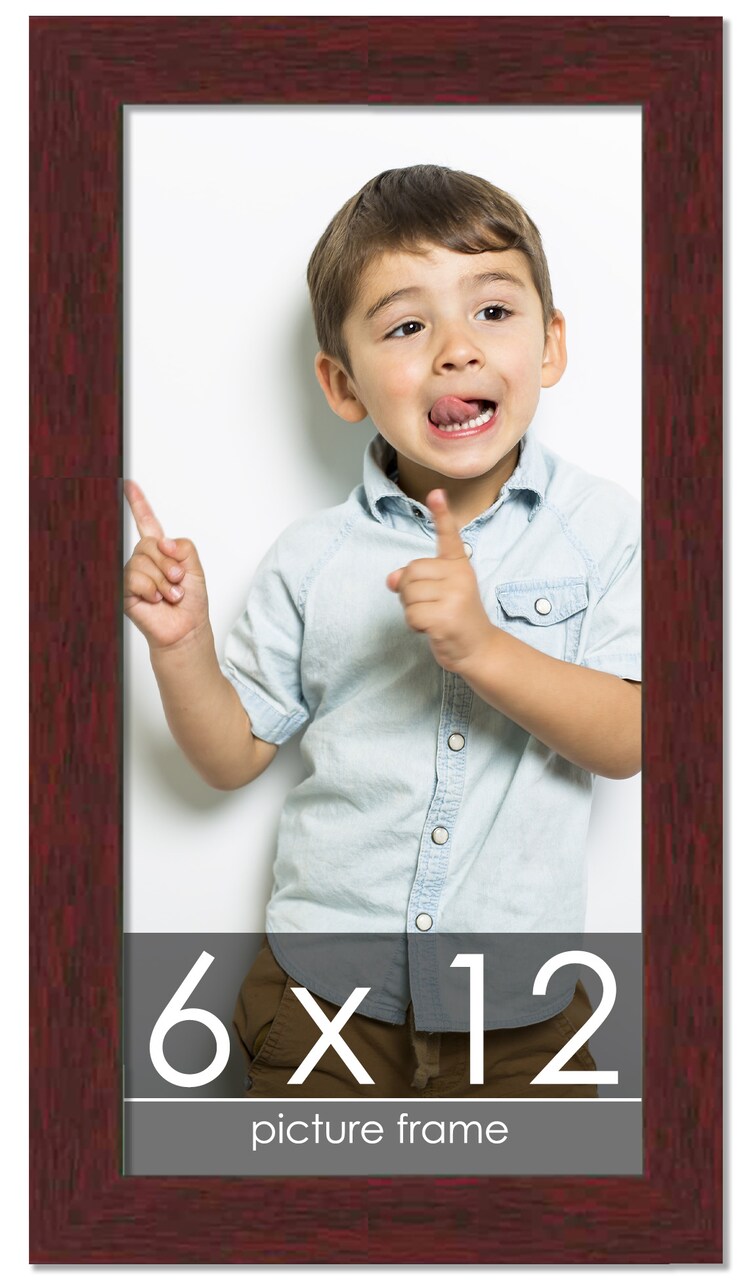 6x12 Solid Wood Picture Frame with UV-Resistant Acrylic & Acid-Free Backing, Available in 6 Finishes: Matte Black, Matte White, Metallic Bronze, Silver, Natural Wood Grain & Mahogany